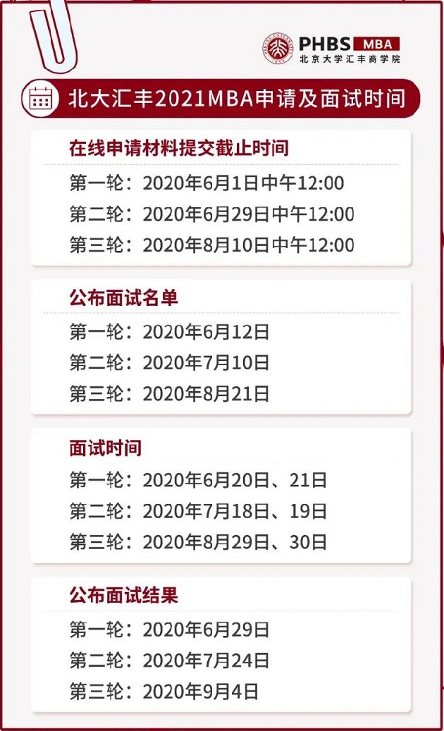 北大汇丰2021MBA提前面试在线申请已开启！