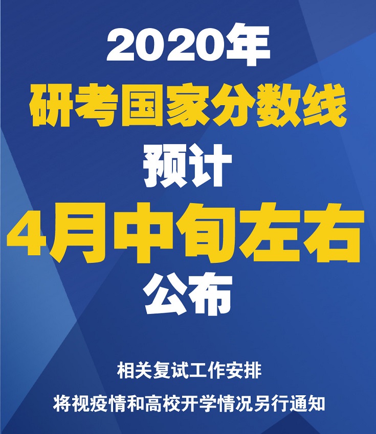 2020年研考国家分数线预计4月中旬左右公布