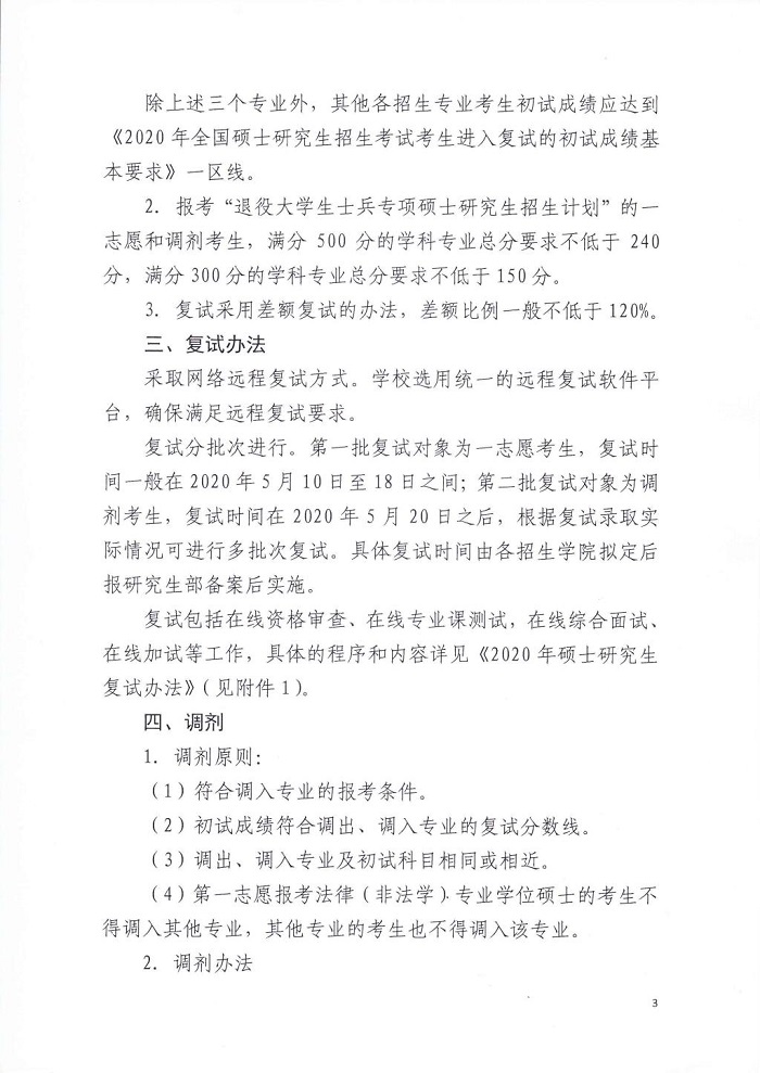 河北工程大学2020年MBA复试分数线