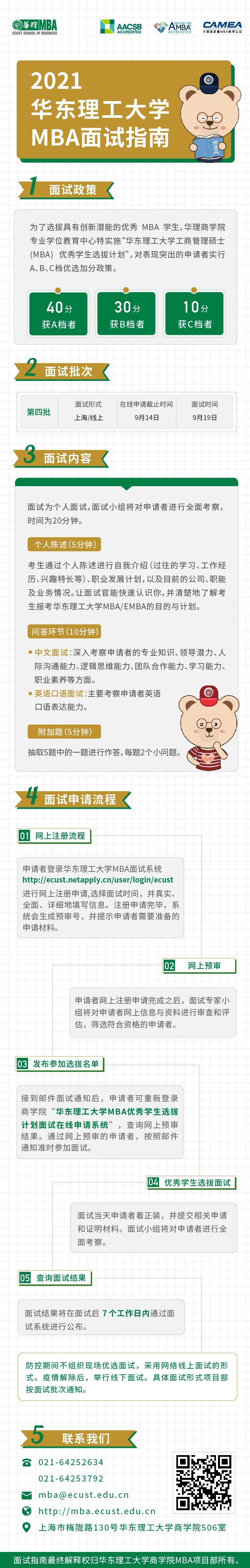 2021年华东理工大学MBA9月19日优选面试指南