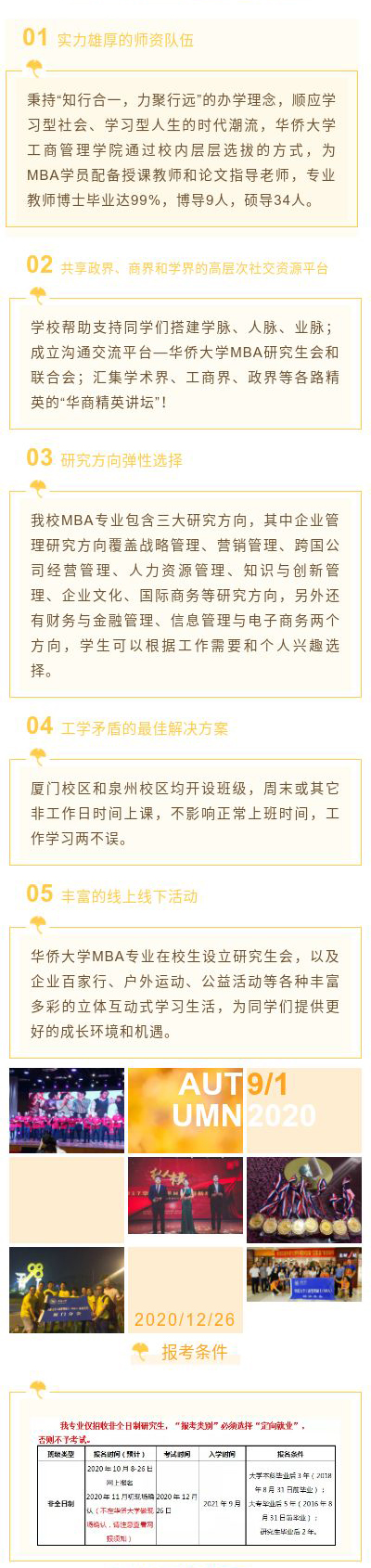 华侨大学2021年MBA专业招生简章