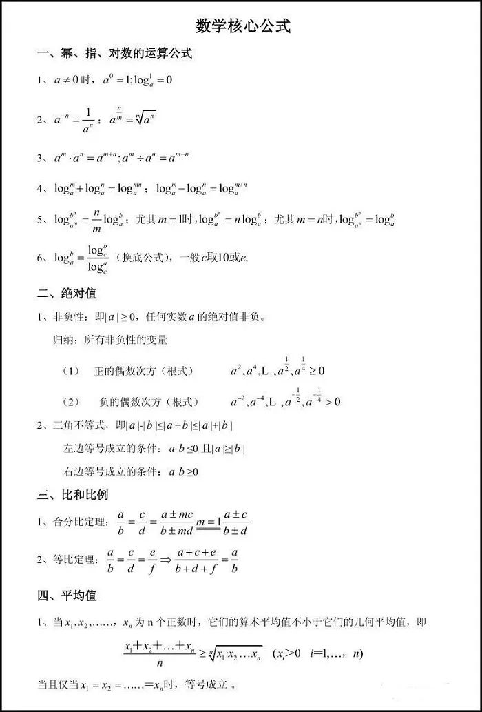 MBA考生必看！管理类联考数学必考公式汇总！