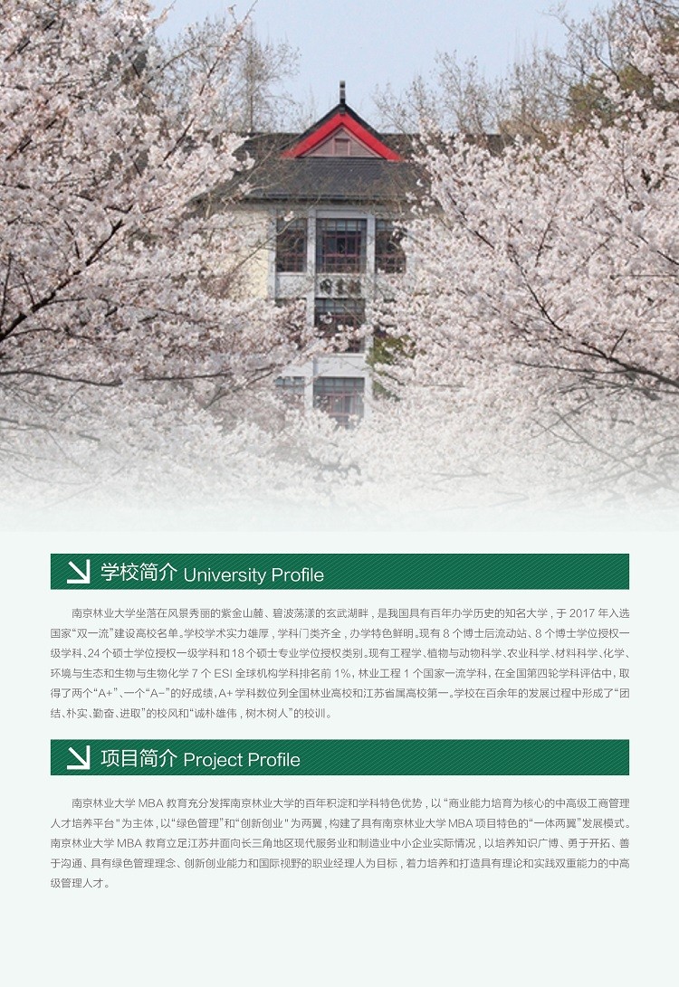南京林业大学2022年MBA招生简章