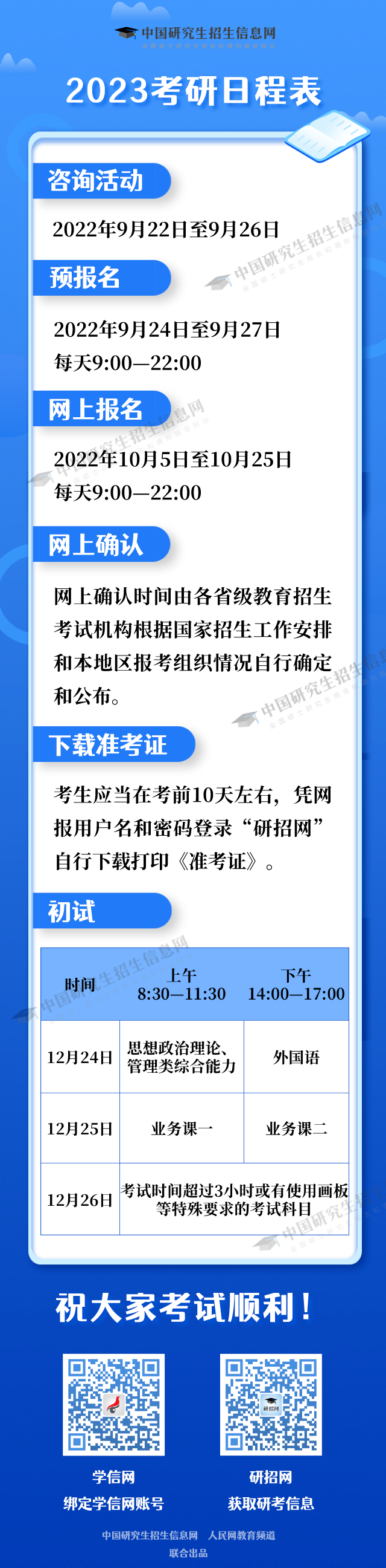 2023考研时间定了！12月24日至25日！