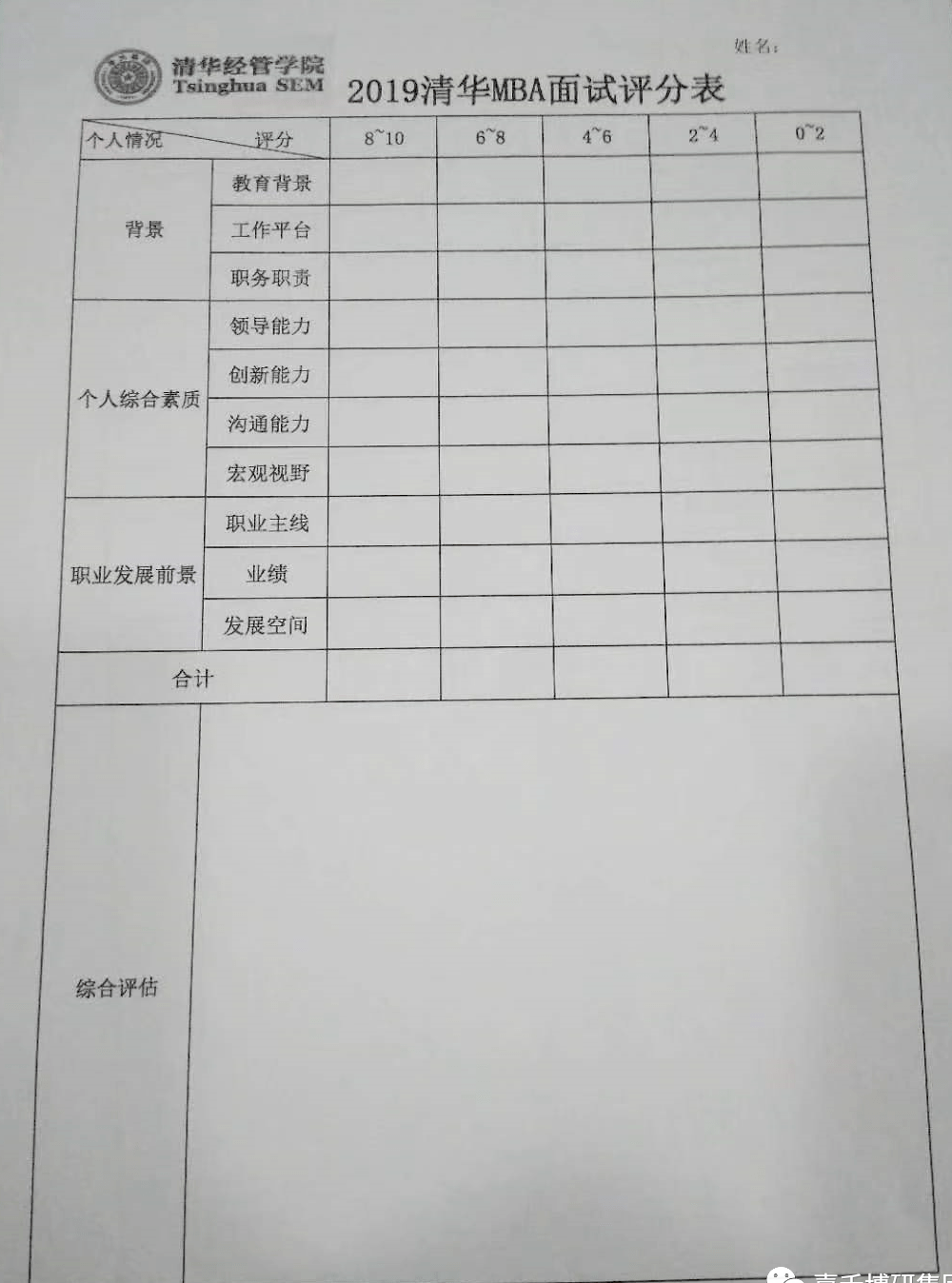 清华、北大和人大MBA面试评分标准和面试难度分析！