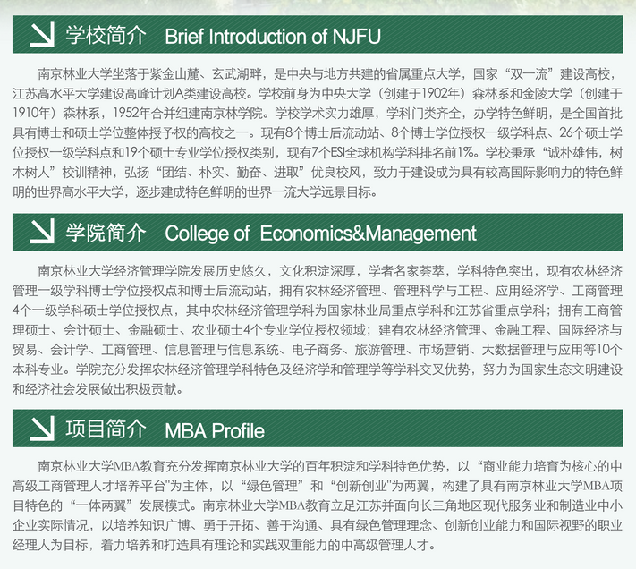 南京林业大学2024MBA工商管理硕士招生简章