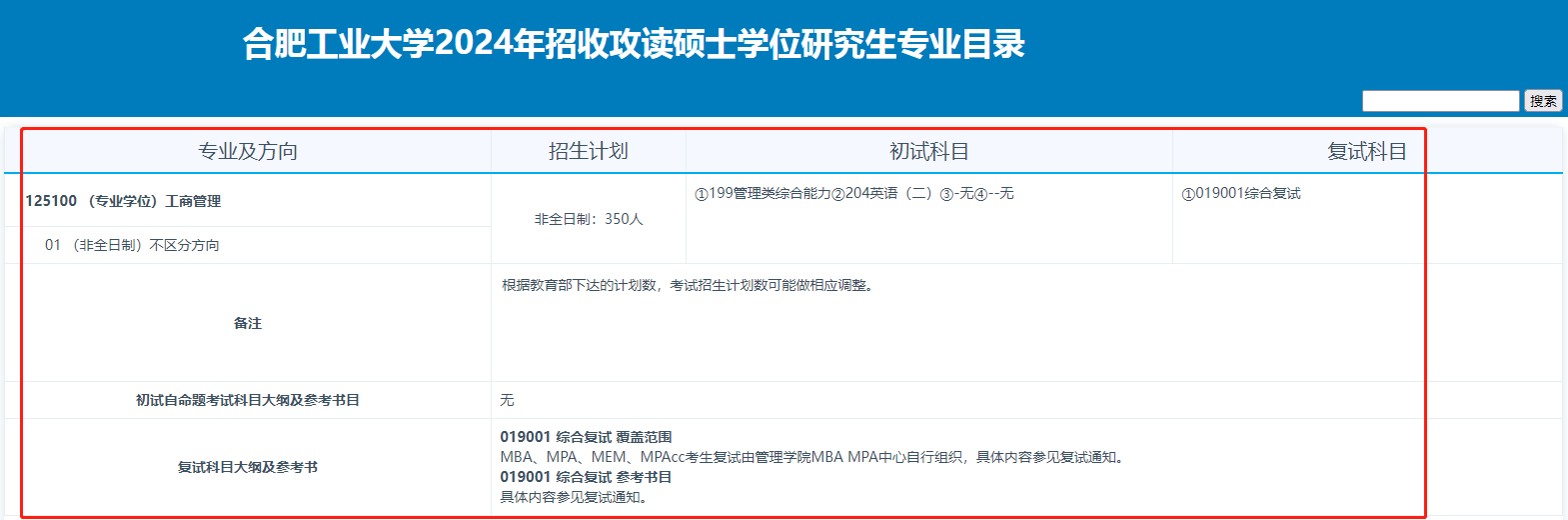 合肥工业大学2024年非全日制MBA招生简章