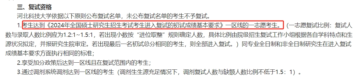 河北科技大学2024年MBA复试分数线
